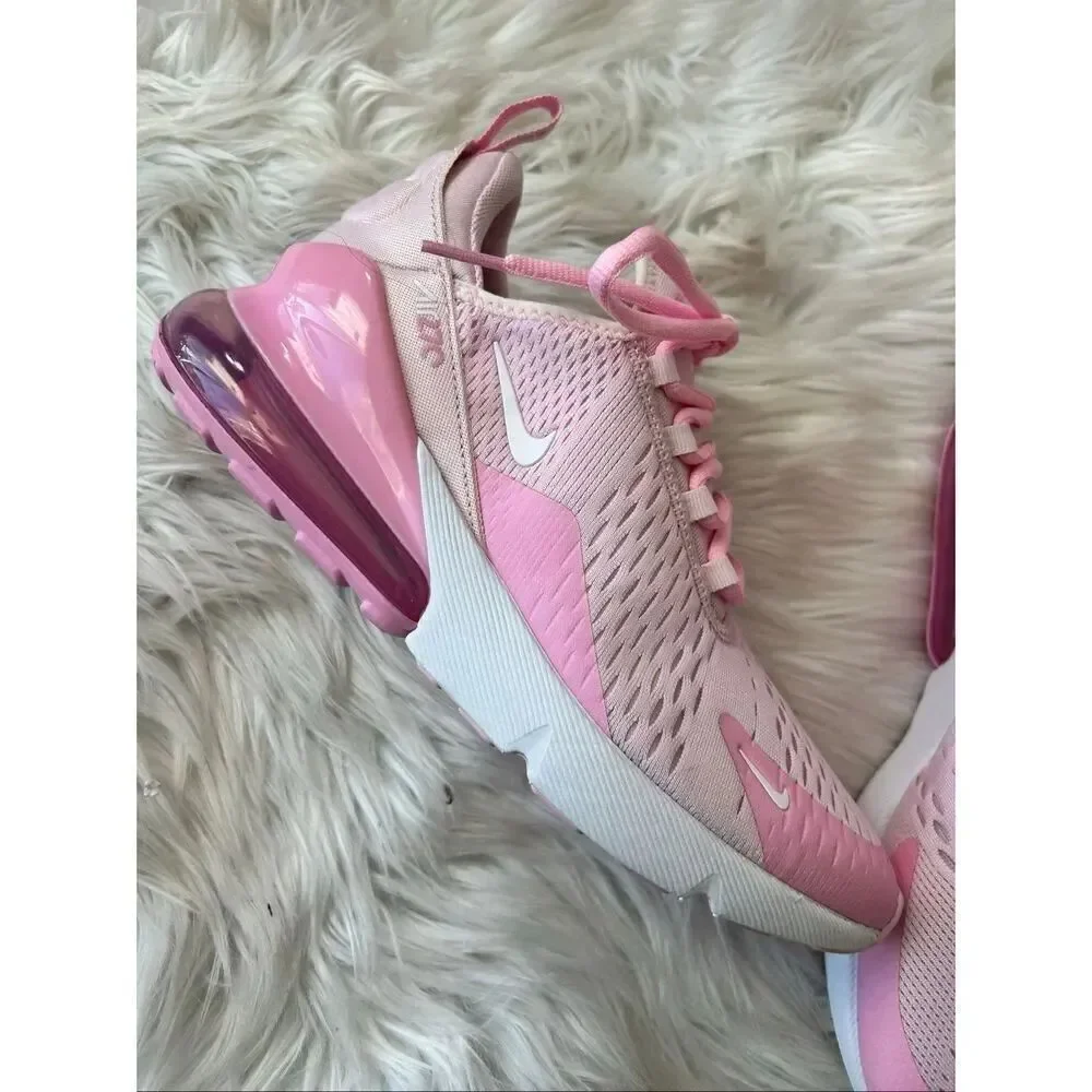 Nike Air Max 270 GS Pink Foam White Sneakers Size 7Y CV9645-600